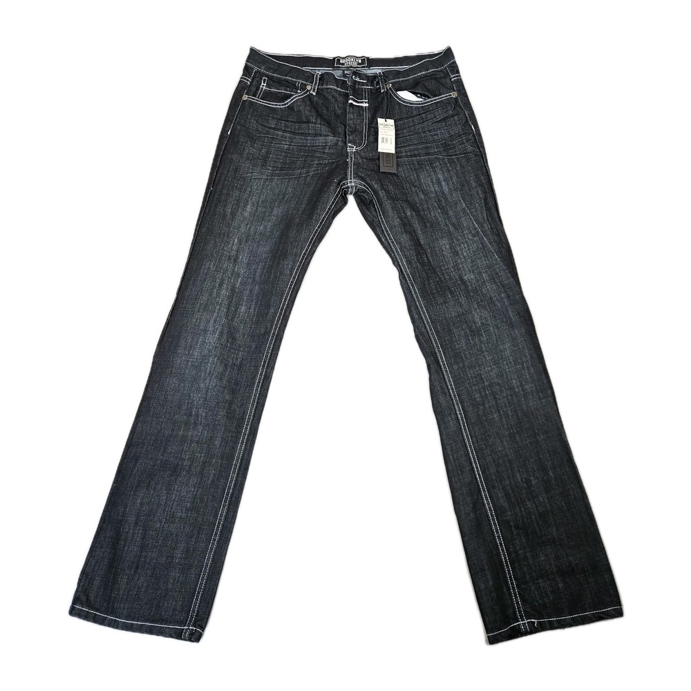 Brooklyn Xpress Mens Jeans 34x32 NWT Blue Rinse‎ Straight Leg Denim $65 MSRP